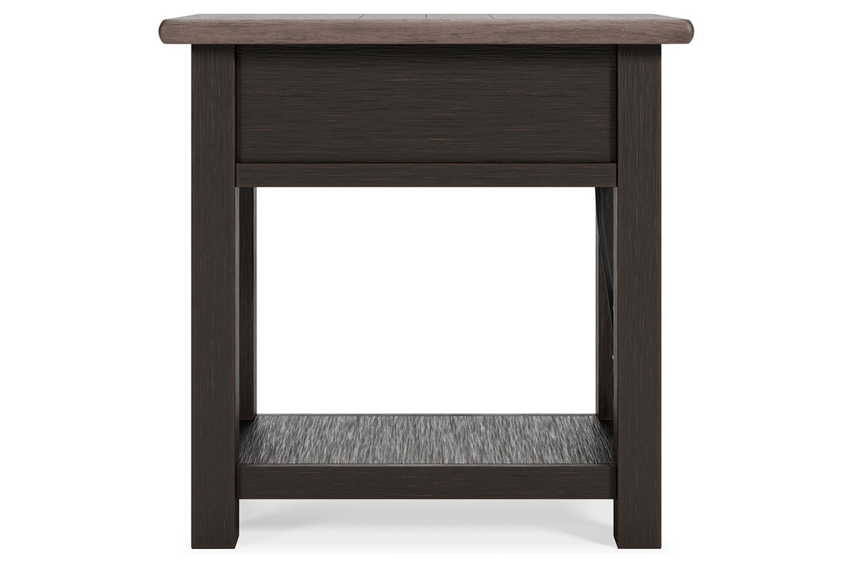 Tyler Creek Two-tone Chairside End Table from Ashley - Luna Furniture