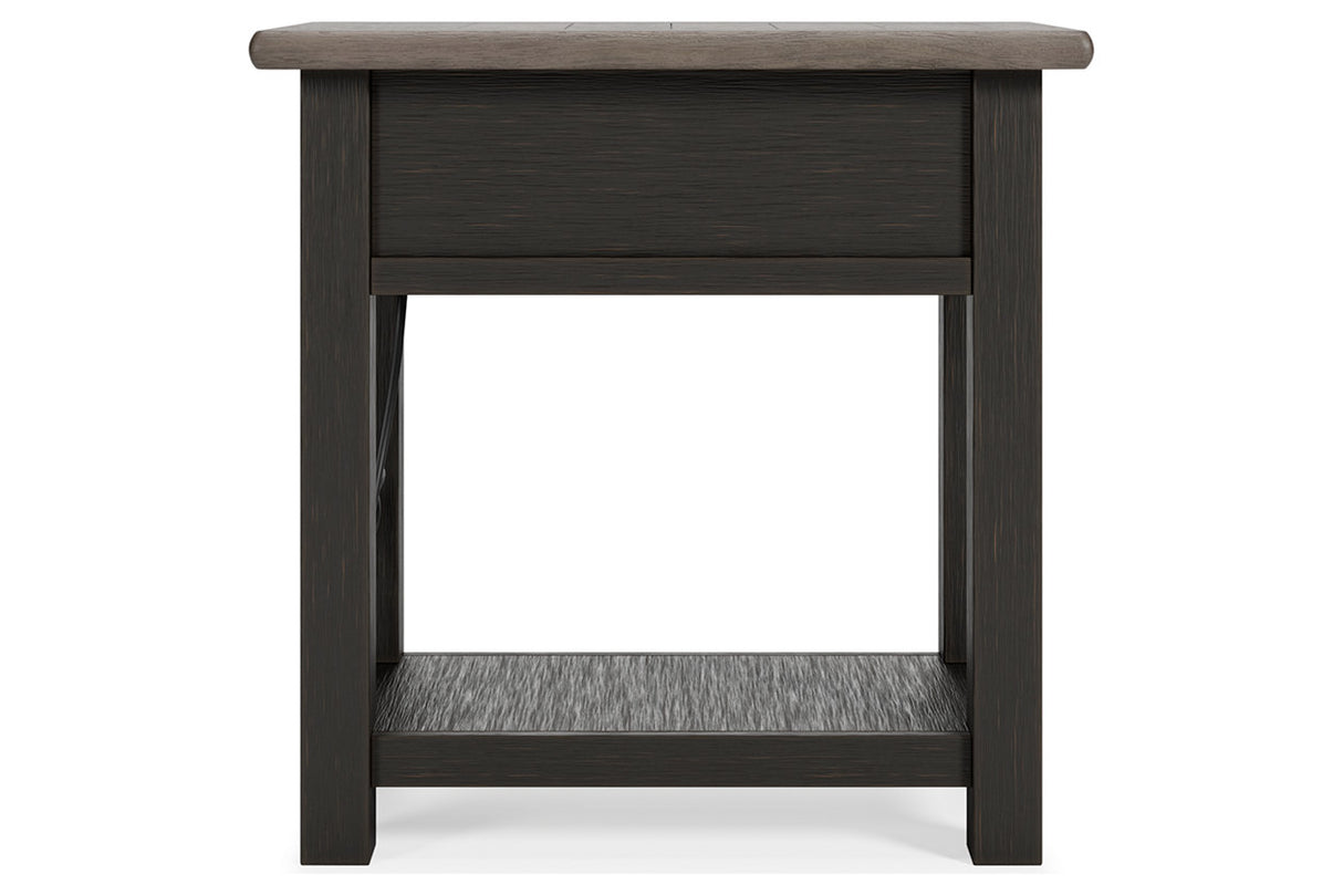 Tyler Creek Two-tone Chairside End Table from Ashley - Luna Furniture