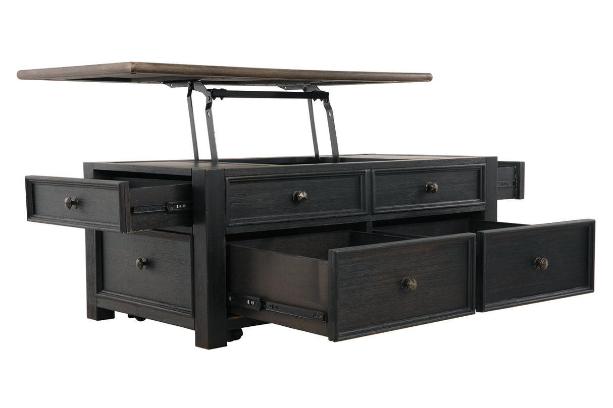 Tyler Creek Grayish Brown/Black Coffee Table with Lift Top from Ashley - Luna Furniture