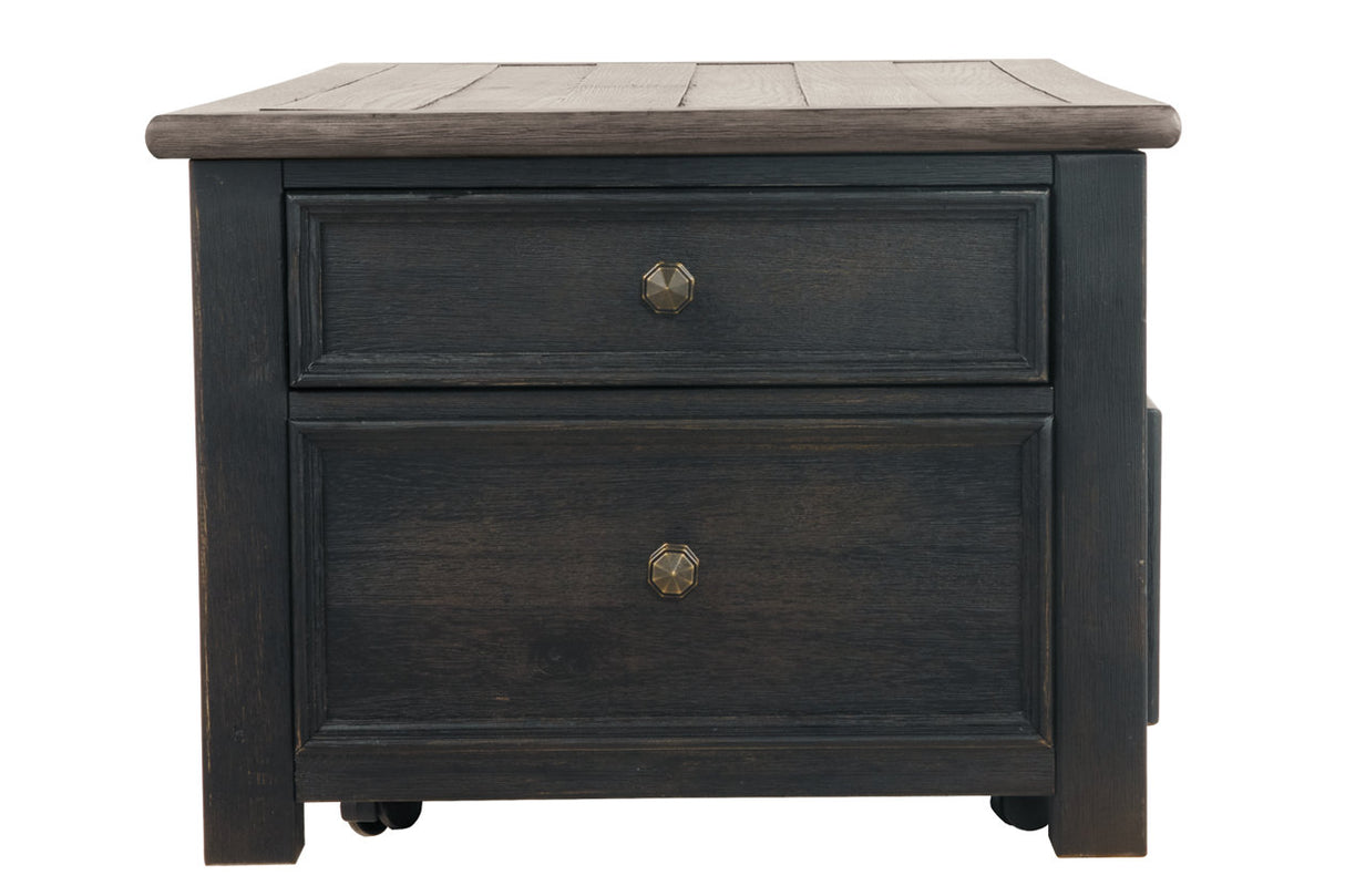 Tyler Creek Grayish Brown/Black Coffee Table with Lift Top from Ashley - Luna Furniture