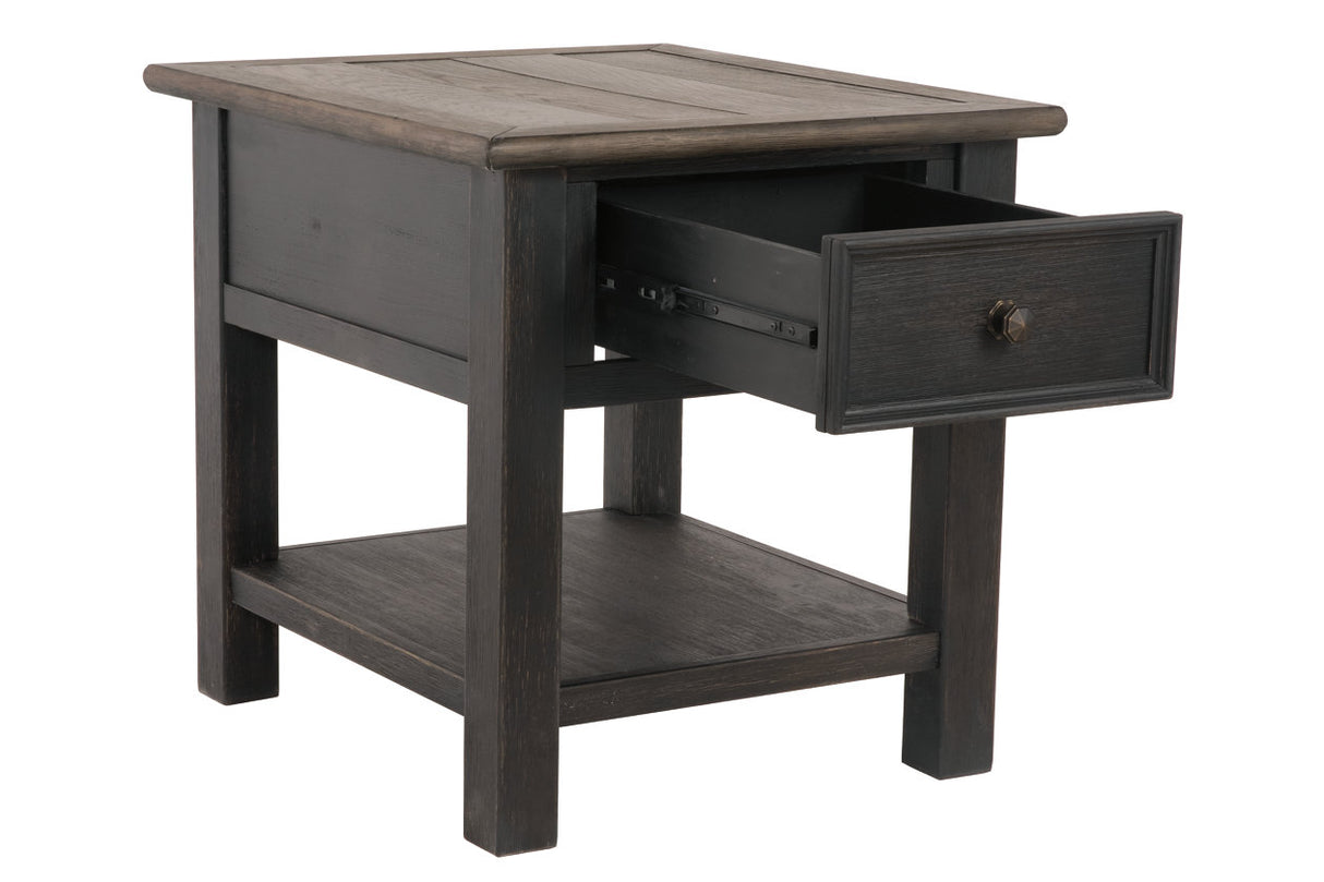 Tyler Creek Grayish Brown/Black End Table from Ashley - Luna Furniture