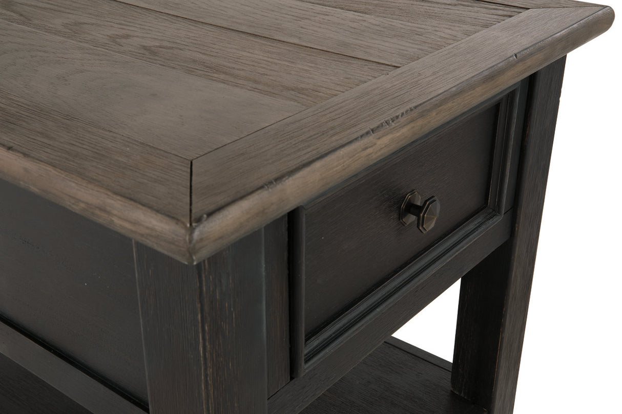Tyler Creek Grayish Brown/Black End Table from Ashley - Luna Furniture