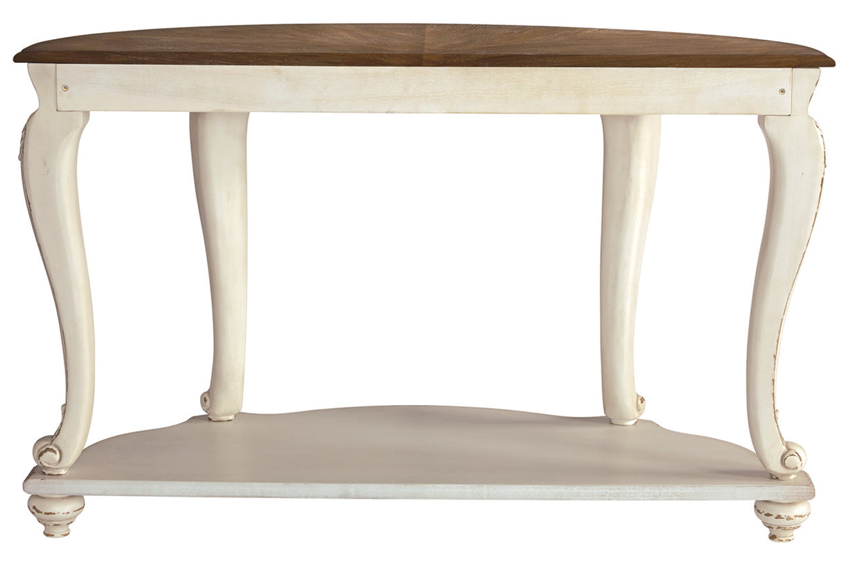 Realyn White/Brown Sofa Table from Ashley - Luna Furniture