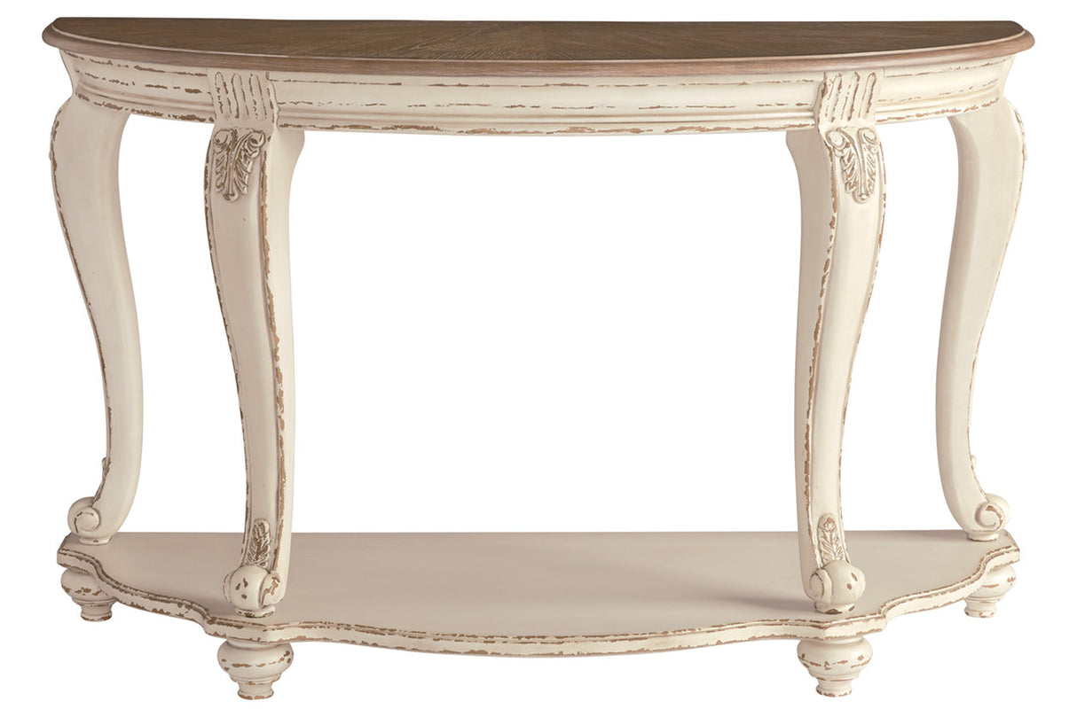 Realyn White/Brown Sofa Table from Ashley - Luna Furniture