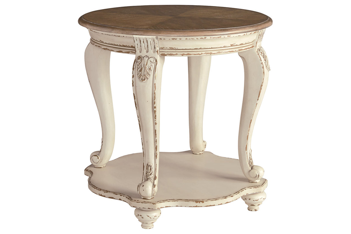 Realyn White/Brown End Table from Ashley - Luna Furniture