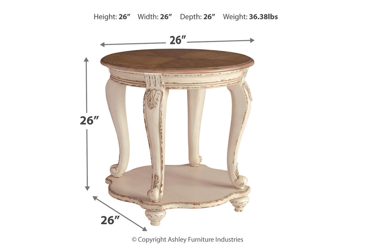 Realyn White/Brown End Table from Ashley - Luna Furniture