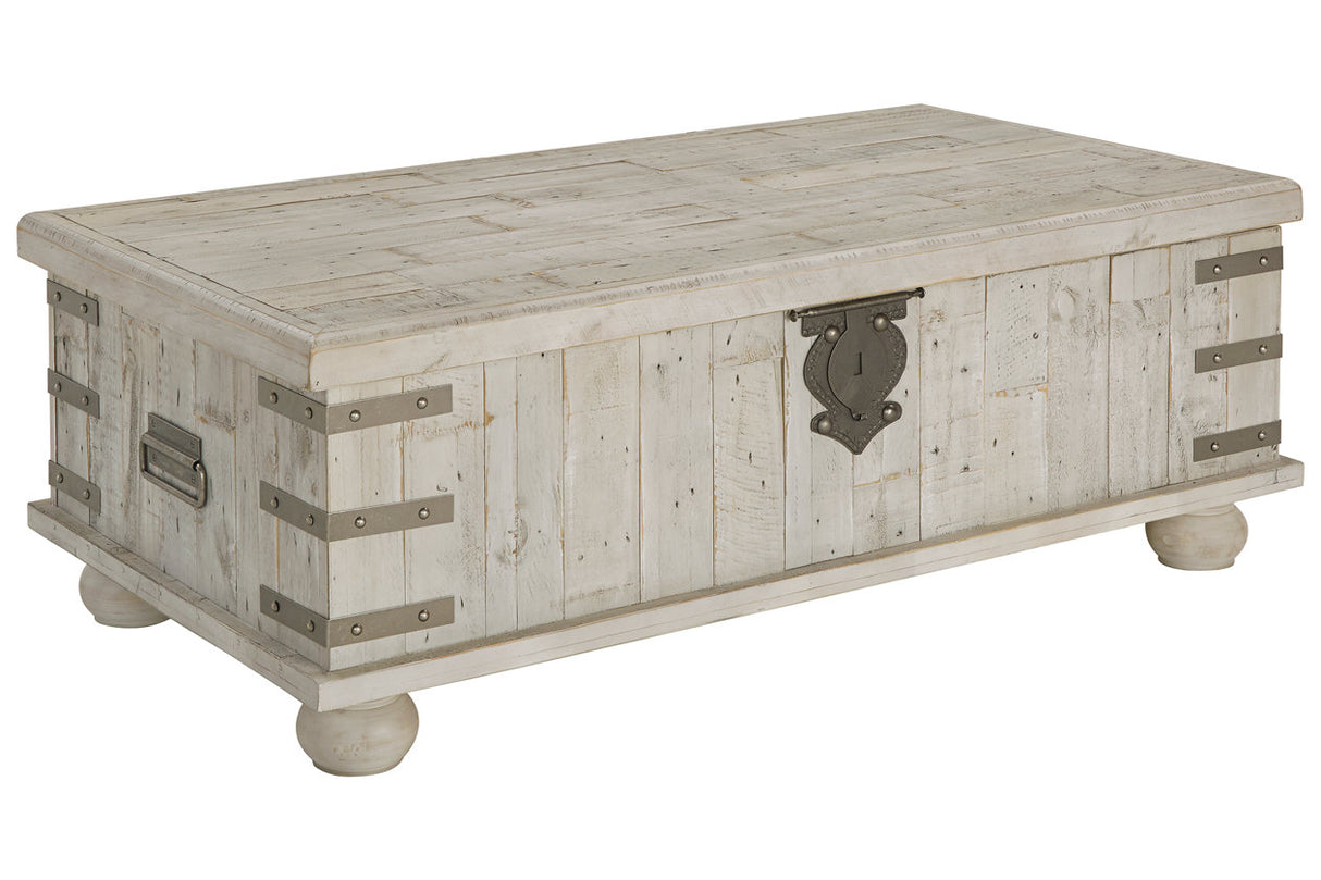 Carynhurst White Wash Gray Coffee Table with Lift Top from Ashley - Luna Furniture