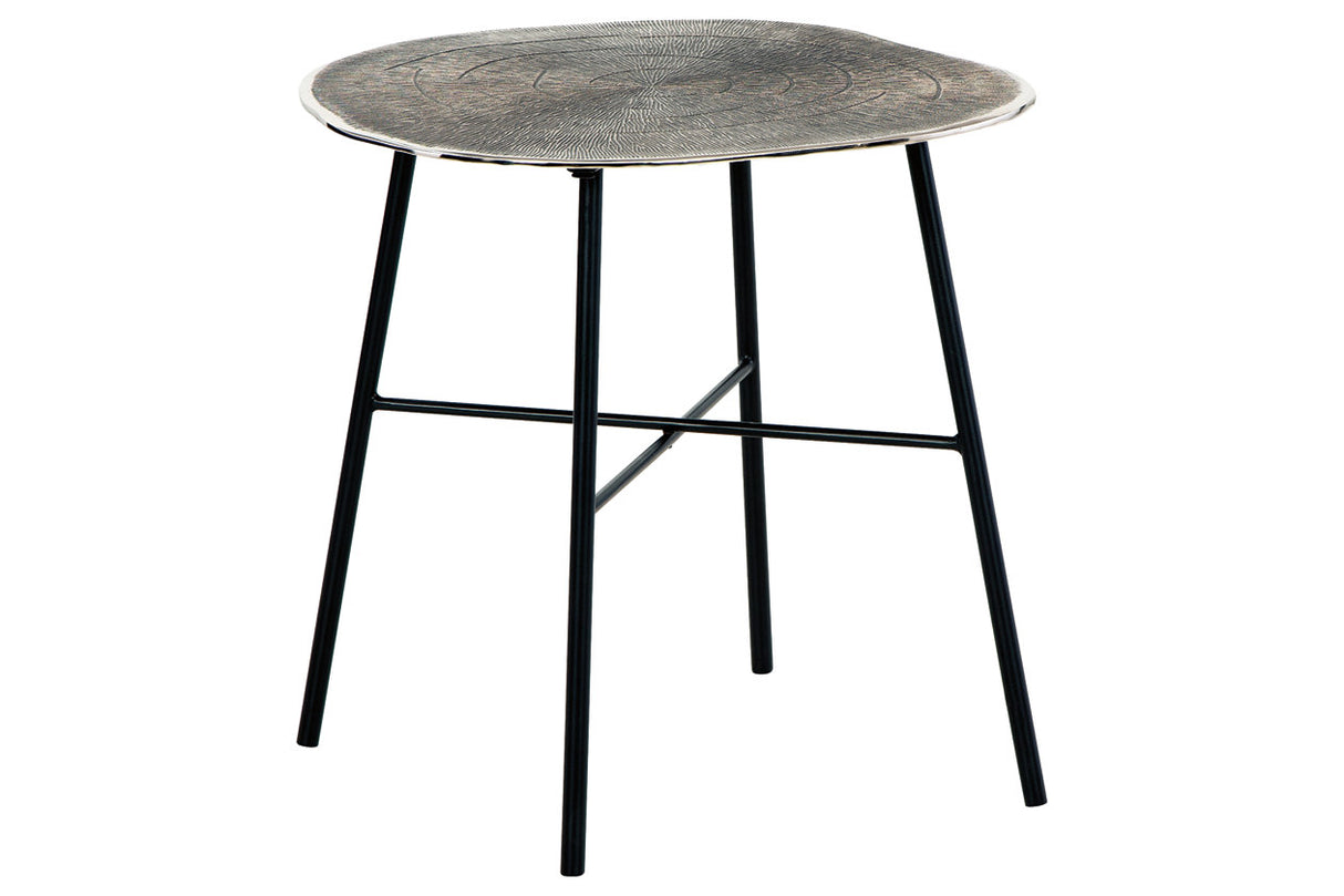 Laverford Chrome/Black End Table from Ashley - Luna Furniture