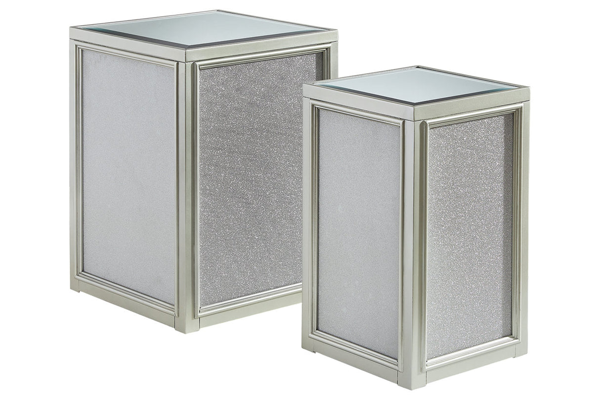 Traleena Silver Finish Nesting End Table from Ashley - Luna Furniture
