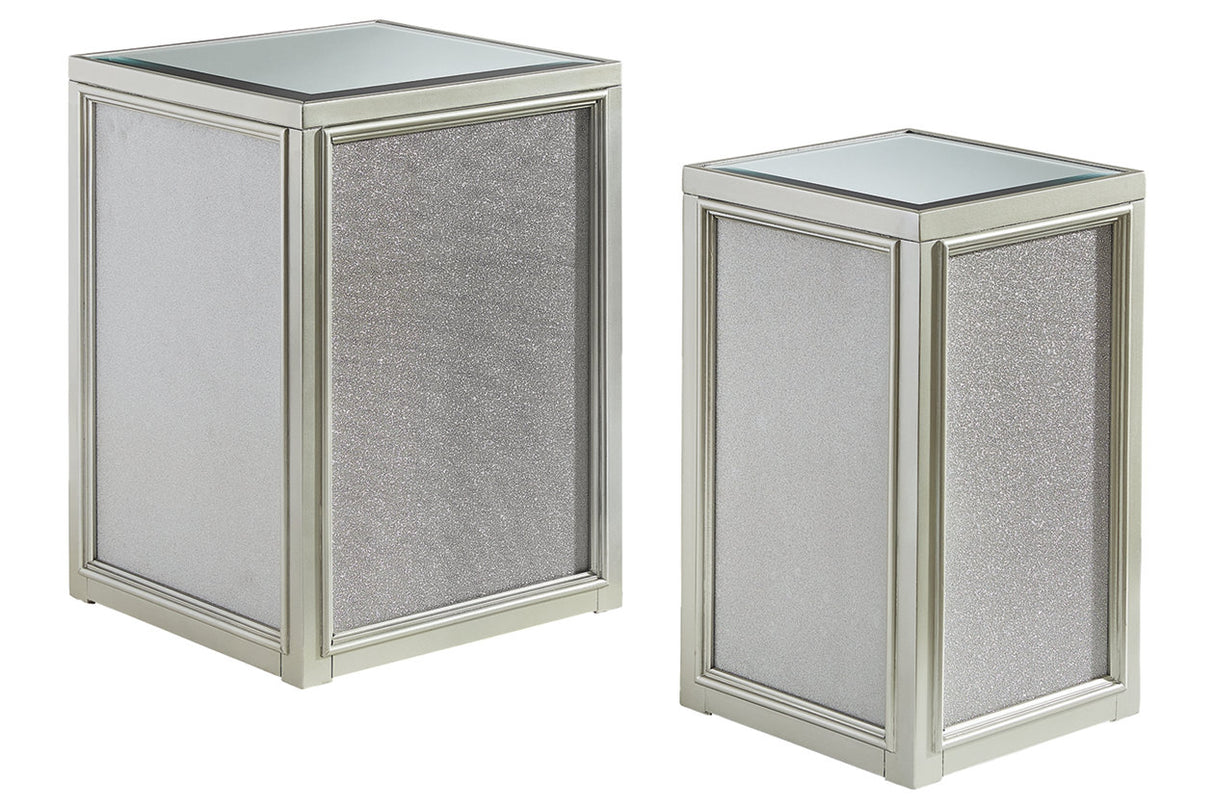 Traleena Silver Finish Nesting End Table from Ashley - Luna Furniture