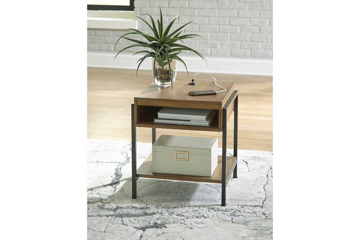Fridley Brown/Black End Table from Ashley - Luna Furniture