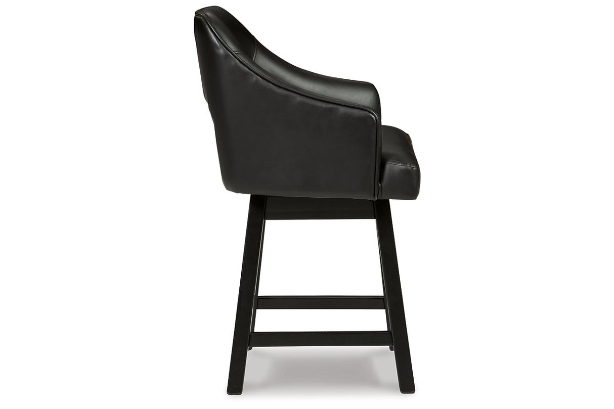 Tallenger Black/Dark Brown Counter Height Barstool, Set of 2 from Ashley - Luna Furniture
