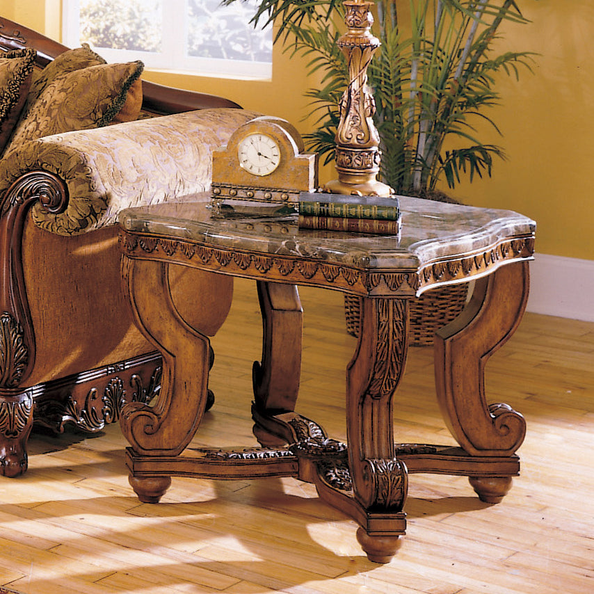 Tarantula Burnished Brown Cherry End Table from Homelegance - Luna Furniture