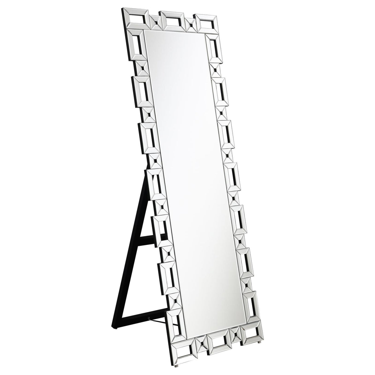 Tavin Geometric Frame Cheval Mirror from Coaster - Luna Furniture