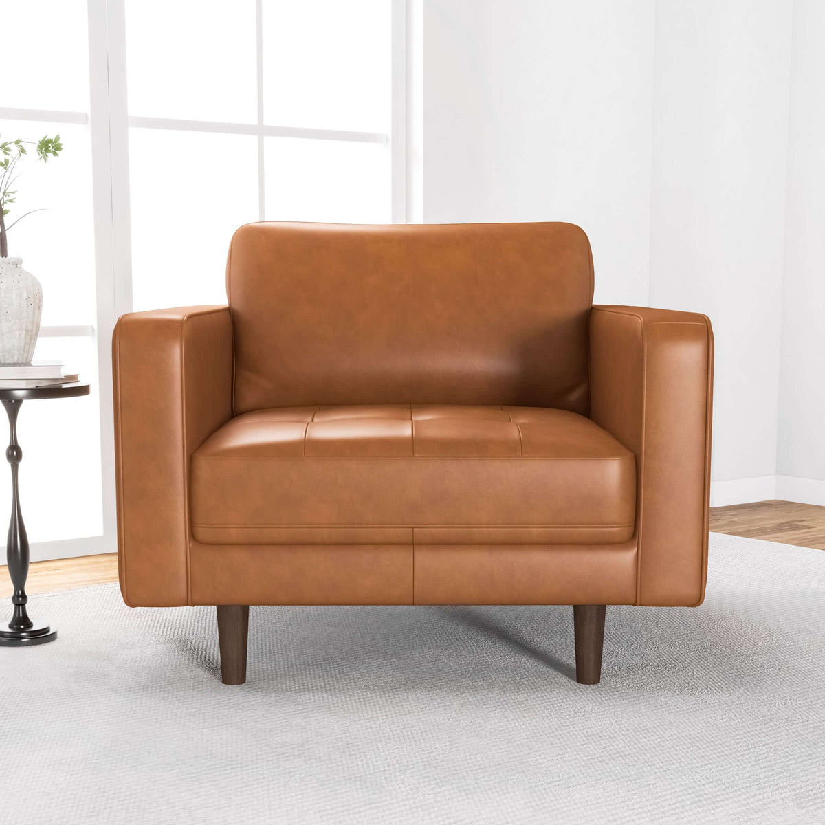 Tessa Tan Leather Lounge Chair from Ashcroft Furniture - Luna Furniture