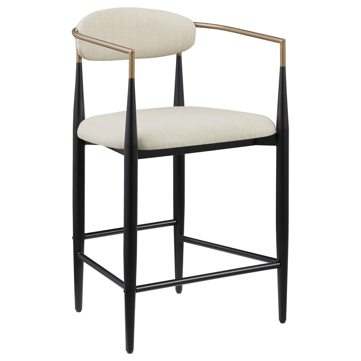 Tina Beige Metal Counter Height Upholstered Bar Stool, Set of 2 from Coaster - Luna Furniture