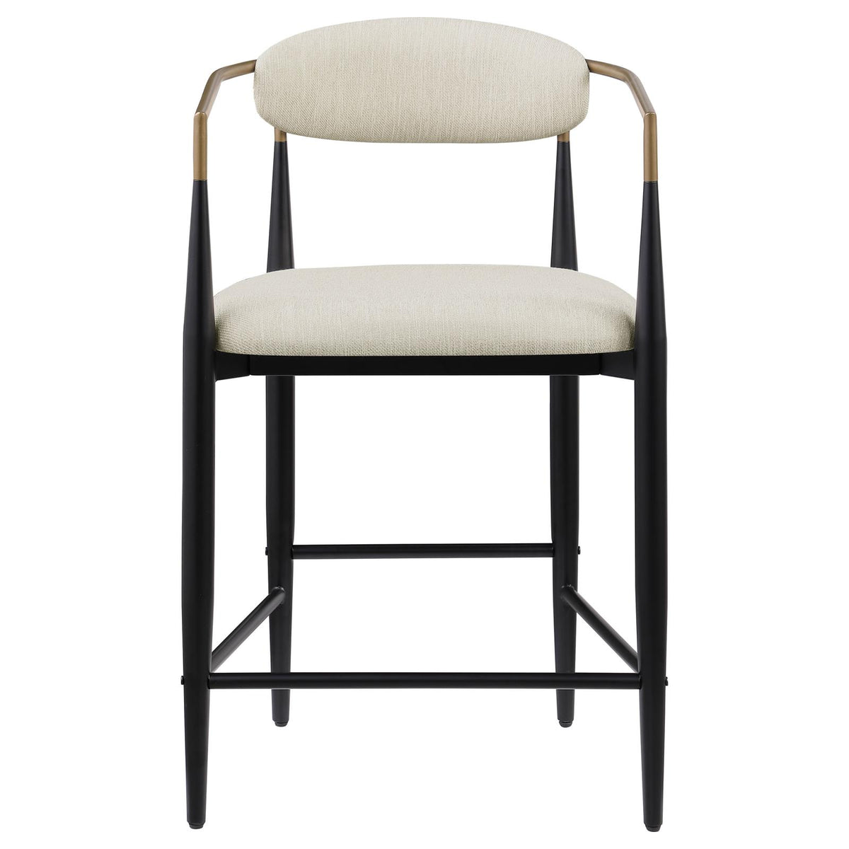 Tina Beige Metal Counter Height Upholstered Bar Stool, Set of 2 from Coaster - Luna Furniture