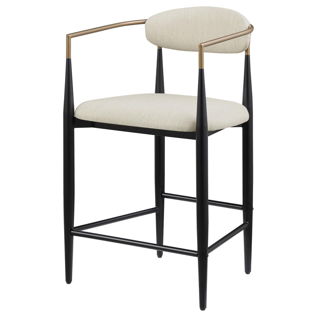 Tina Beige Metal Counter Height Upholstered Bar Stool, Set of 2 from Coaster - Luna Furniture
