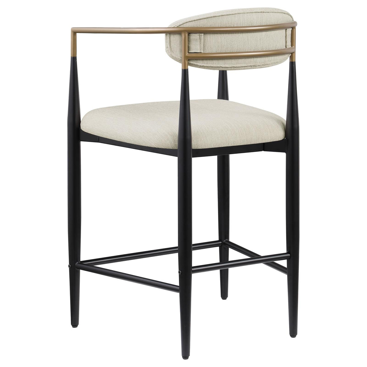 Tina Beige Metal Counter Height Upholstered Bar Stool, Set of 2 from Coaster - Luna Furniture