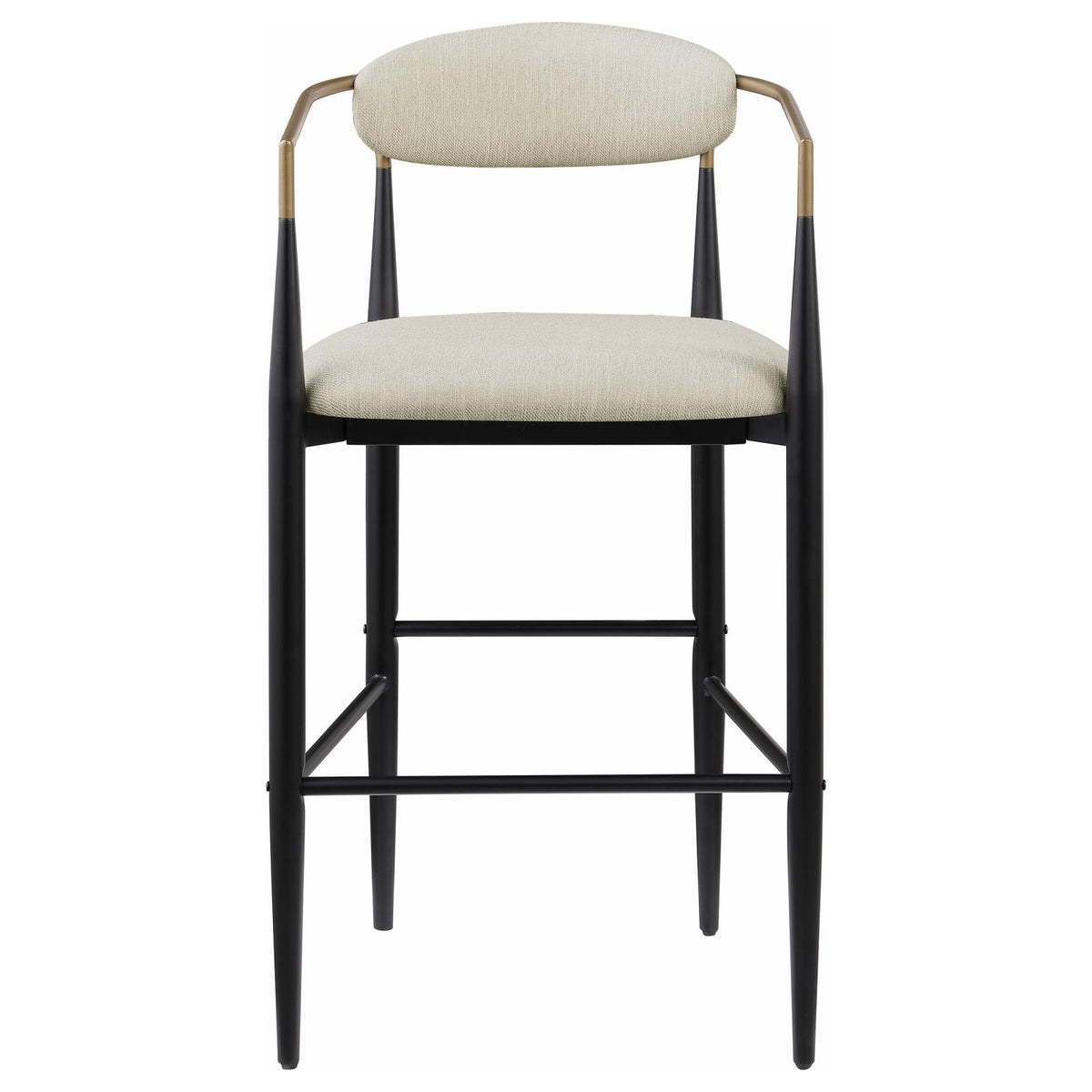 Tina Beige Metal Pub Height Upholstered Bar Stool, Set of 2 from Coaster - Luna Furniture
