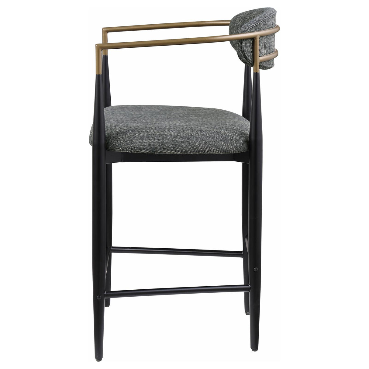 Tina Dark Gray Metal Counter Height Upholstered Bar Stool, Set of 2 from Coaster - Luna Furniture
