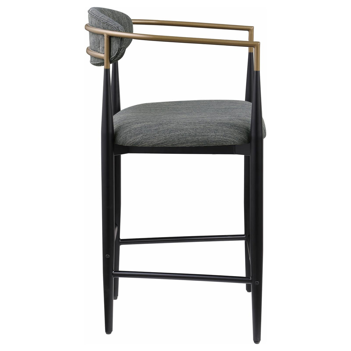 Tina Dark Gray Metal Counter Height Upholstered Bar Stool, Set of 2 from Coaster - Luna Furniture