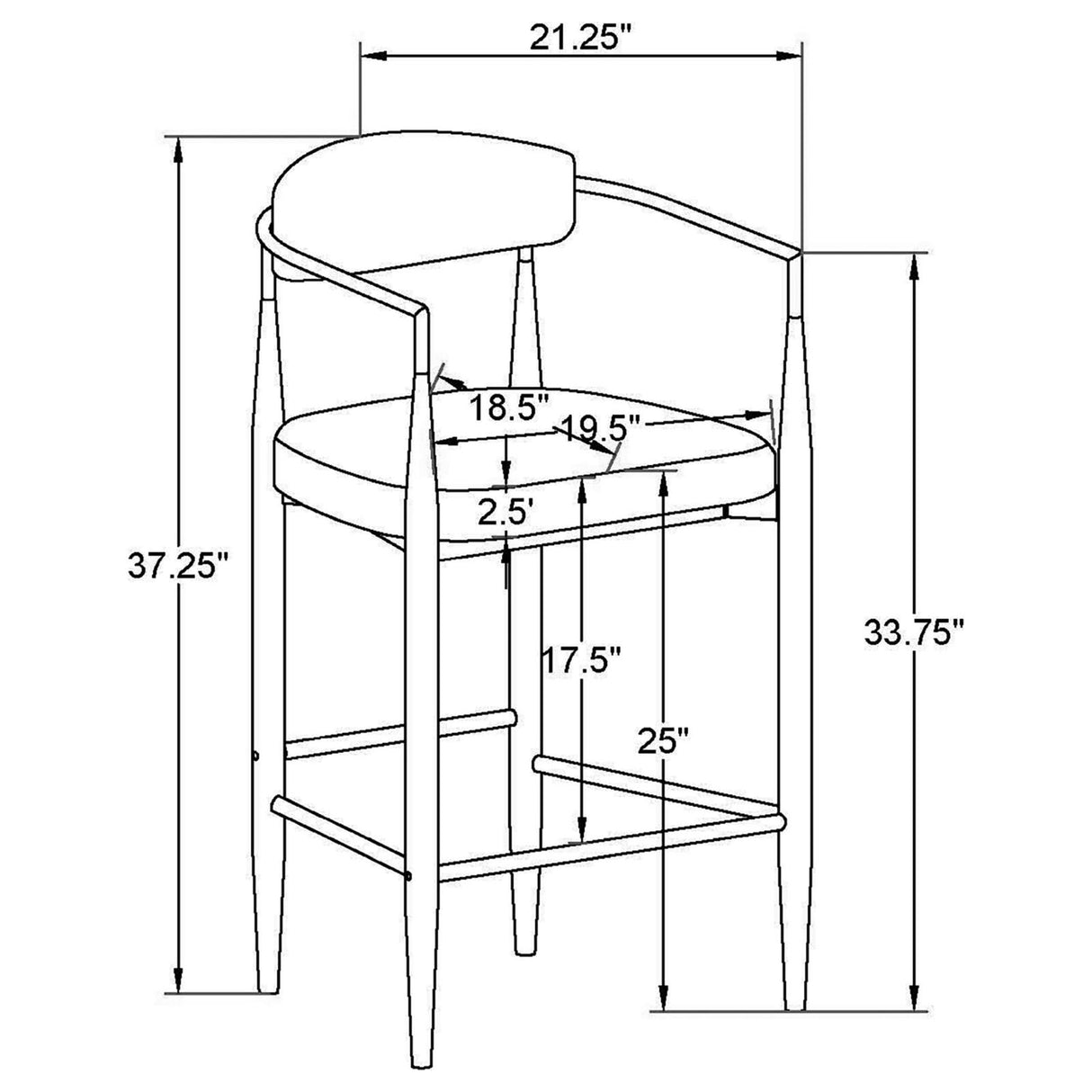 Tina Green Metal Counter Height Upholstered Bar Stool, Set of 2 from Coaster - Luna Furniture