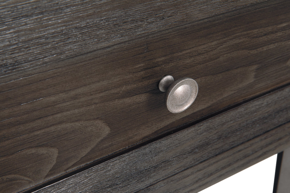 Todoe Dark Gray End Table with USB Ports & Outlets from Ashley - Luna Furniture