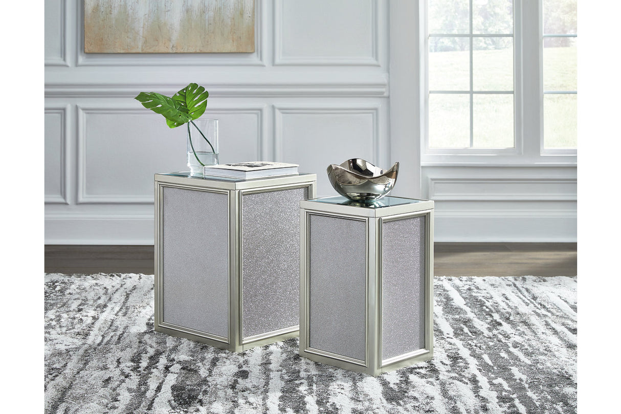 Traleena Silver Finish Nesting End Table from Ashley - Luna Furniture