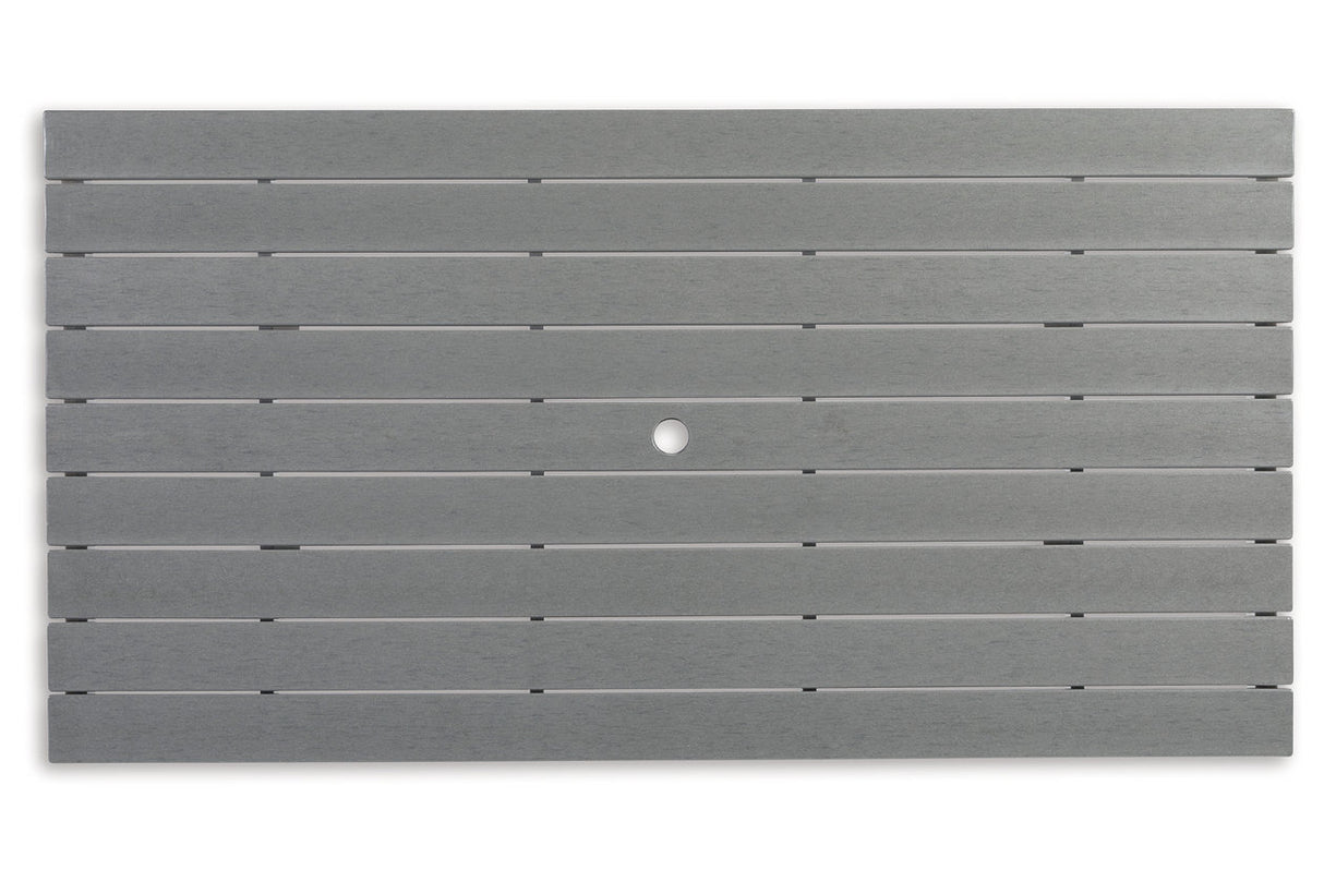 Transville Gray/White Outdoor Counter Height Dining Table from Ashley - Luna Furniture