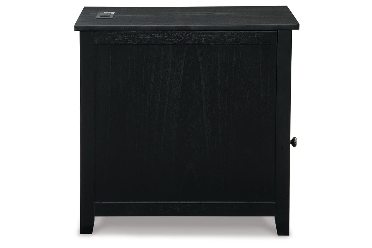 Treytown Black Chairside End Table from Ashley - Luna Furniture