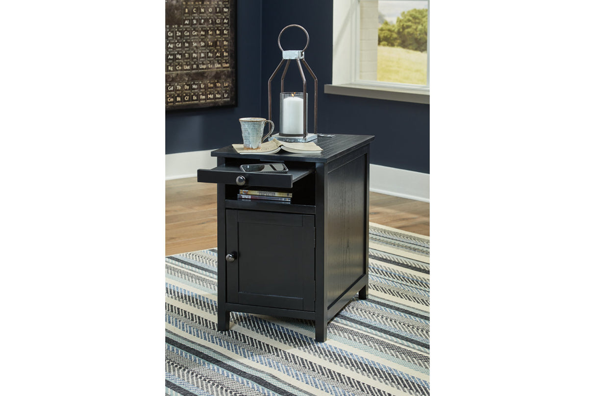 Treytown Black Chairside End Table from Ashley - Luna Furniture