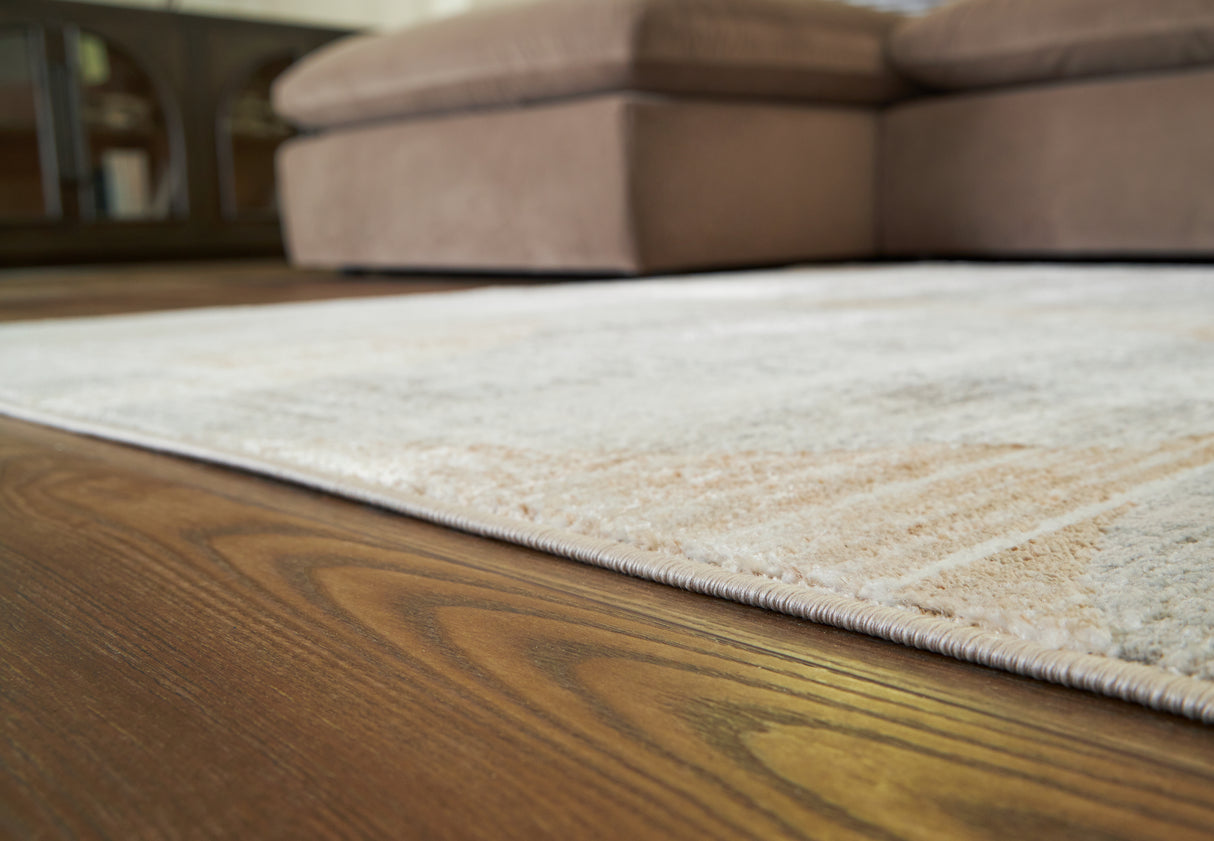 Truward Linen/Gray/Caramel Medium Rug from Ashley Furniture - Luna Furniture