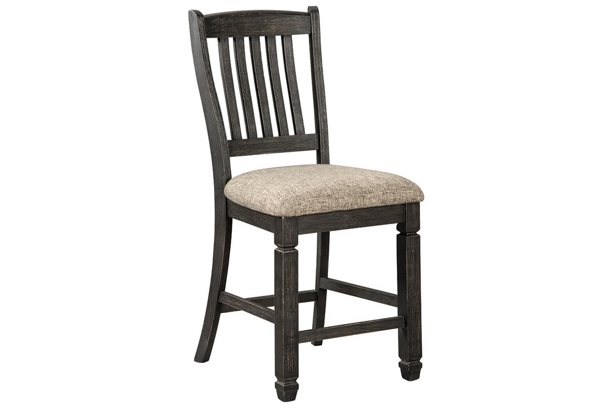 Tyler Creek Black/Grayish Brown Counter Height Barstool, Set of 2 from Ashley - Luna Furniture