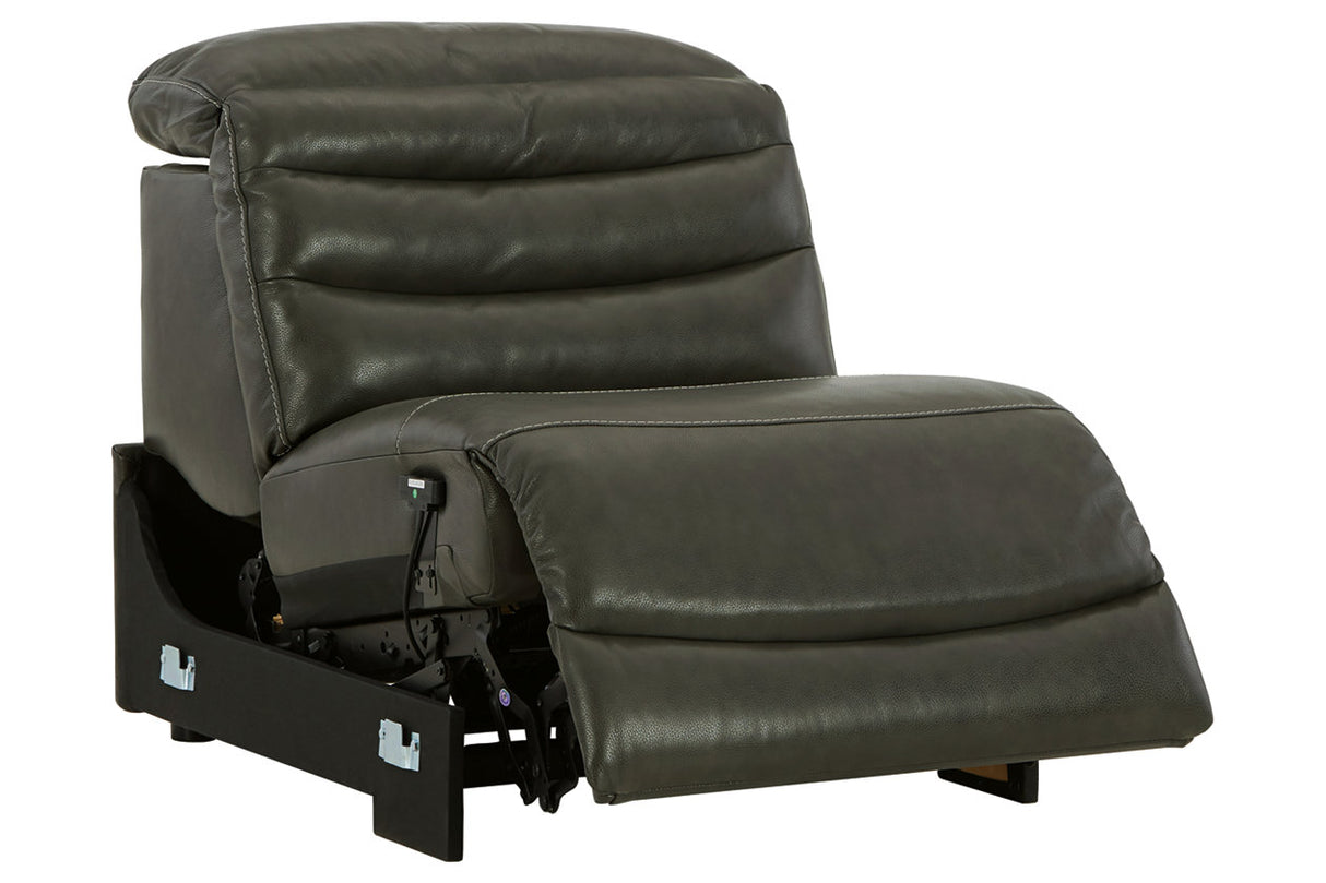 Center Line Dark Gray Power Armless Recliner from Ashley - Luna Furniture