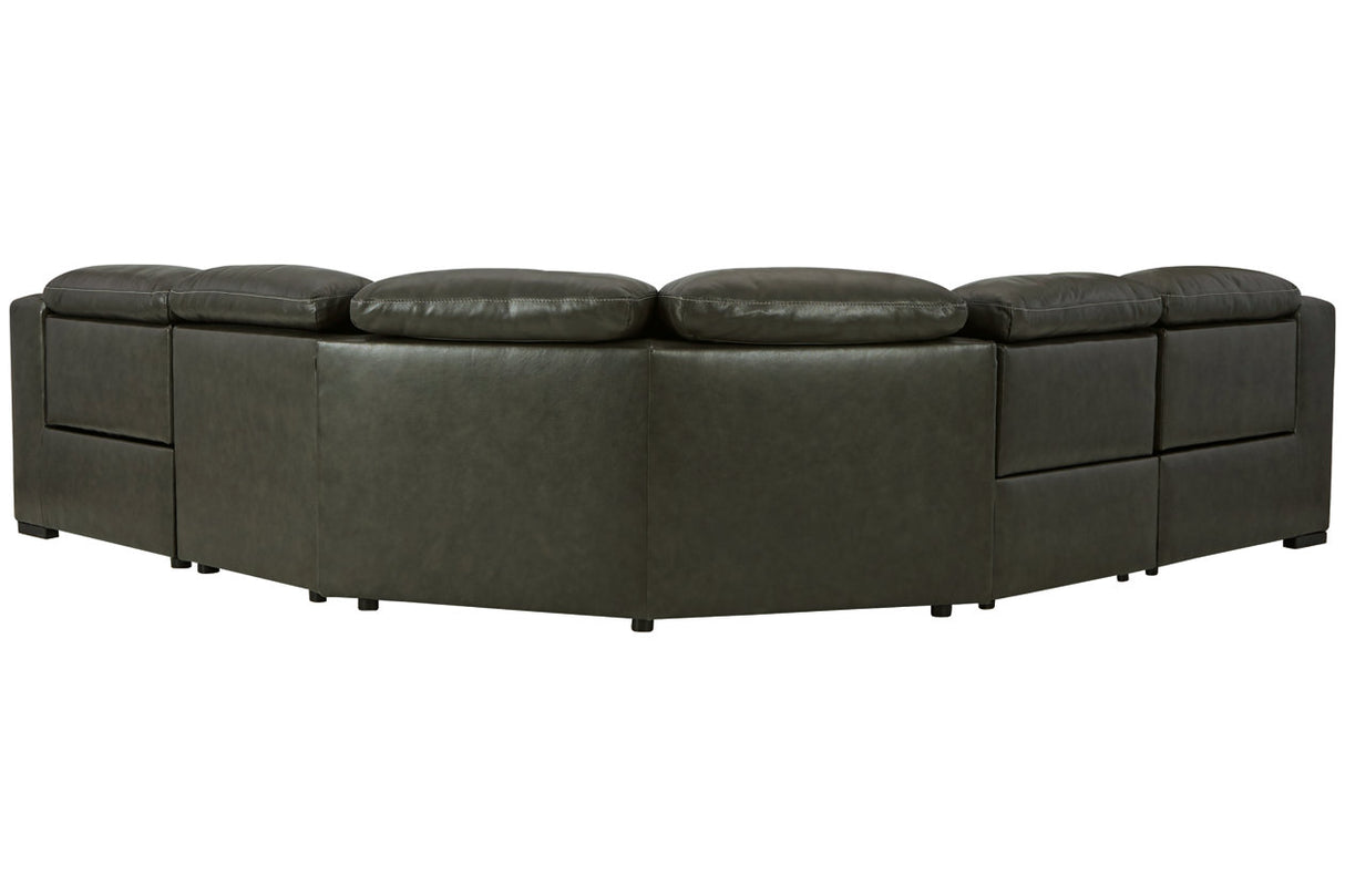 Center Line Dark Gray 5-Piece Power Reclining Sectional from Ashley - Luna Furniture