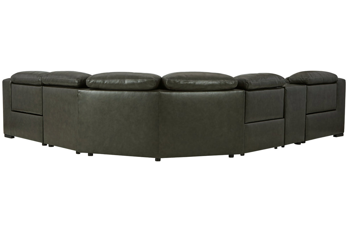 Center Line Dark Gray 6-Piece Power Reclining Sectional from Ashley - Luna Furniture
