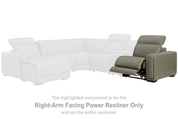 Correze Gray Right-Arm Facing Power Recliner
