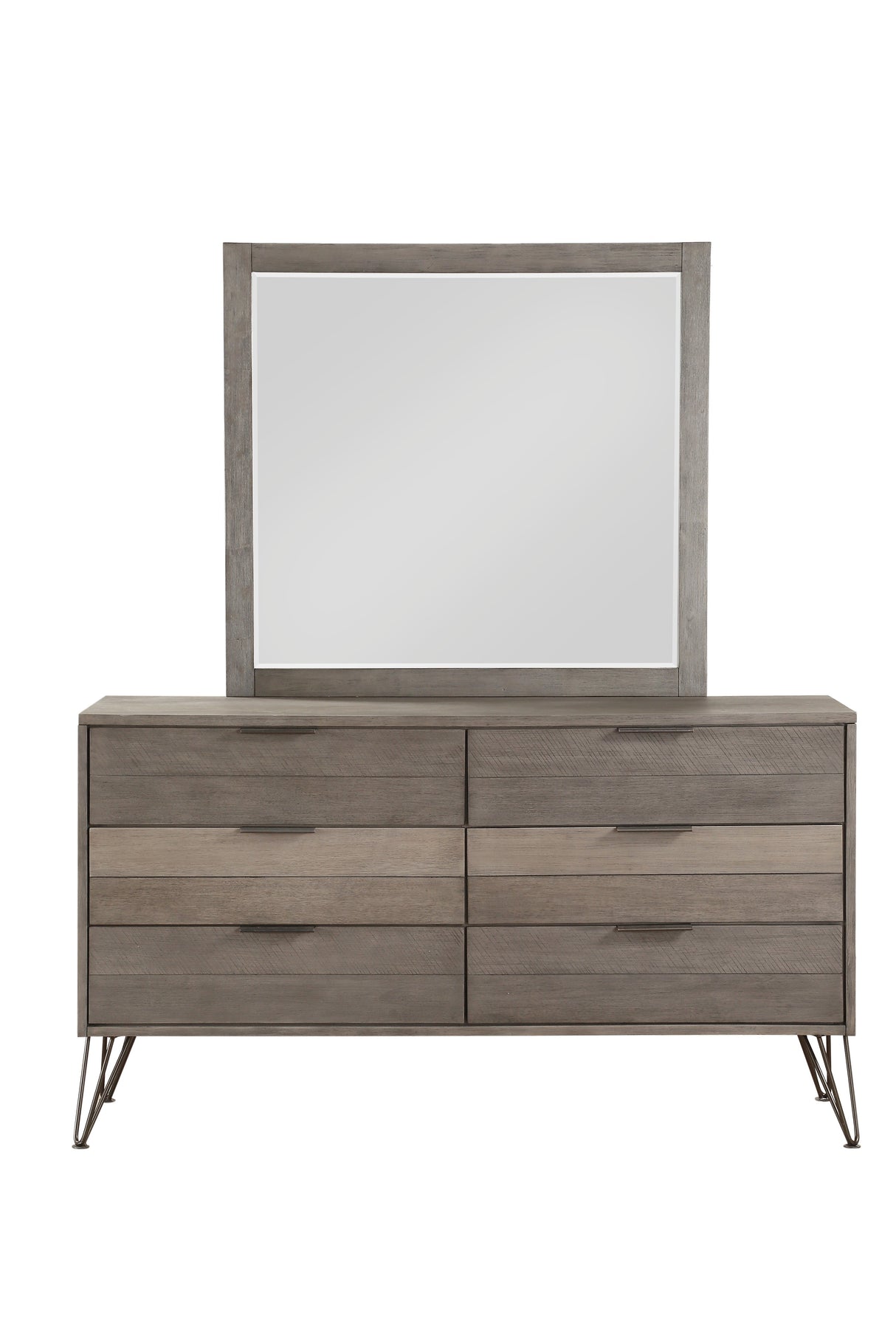 Urbanite Gray 4-Piece Bedroom Set (Queen Bed, Nightstand, Dresser, Mirror) from Homelegance - Luna Furniture