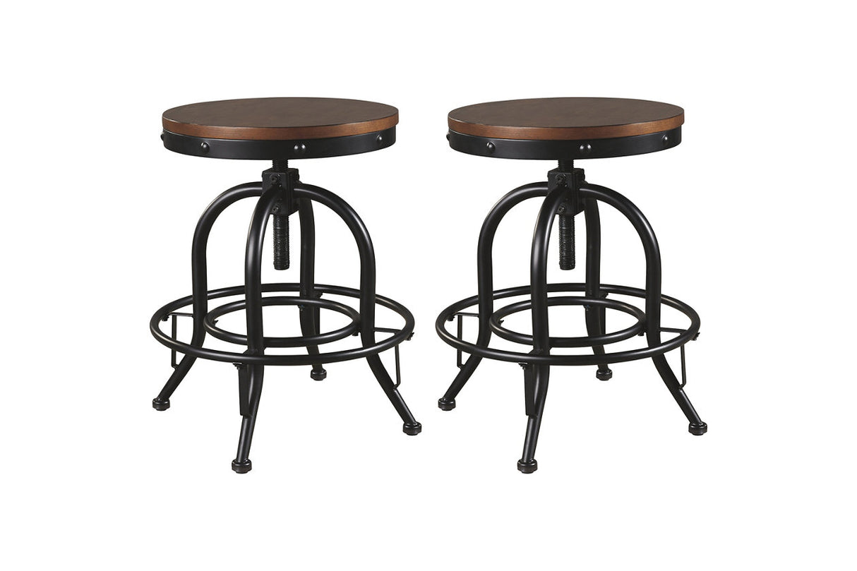 Valebeck Brown/Black Counter Height Barstool, Set of 2 from Ashley - Luna Furniture