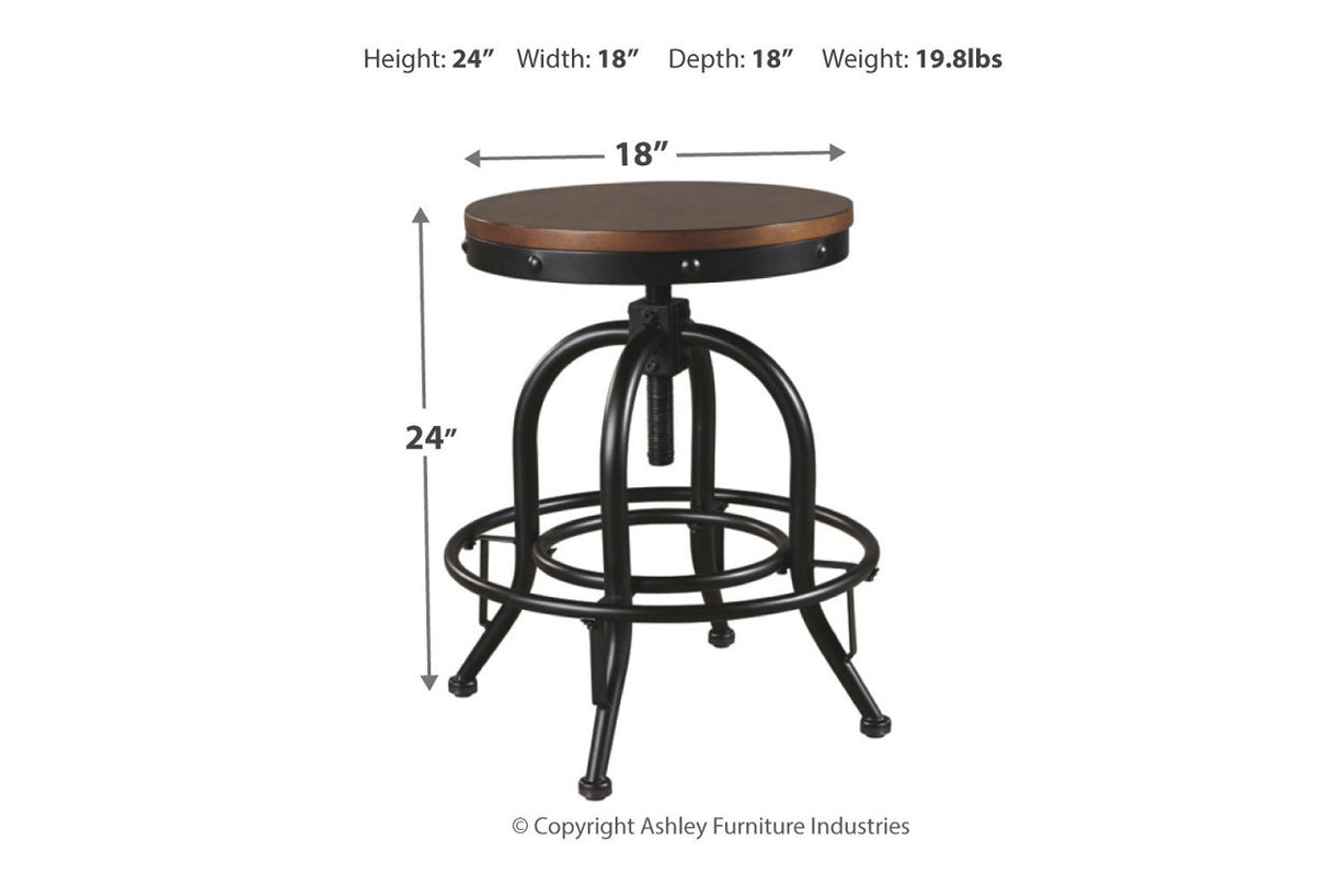Valebeck Brown/Black Counter Height Barstool, Set of 2 from Ashley - Luna Furniture