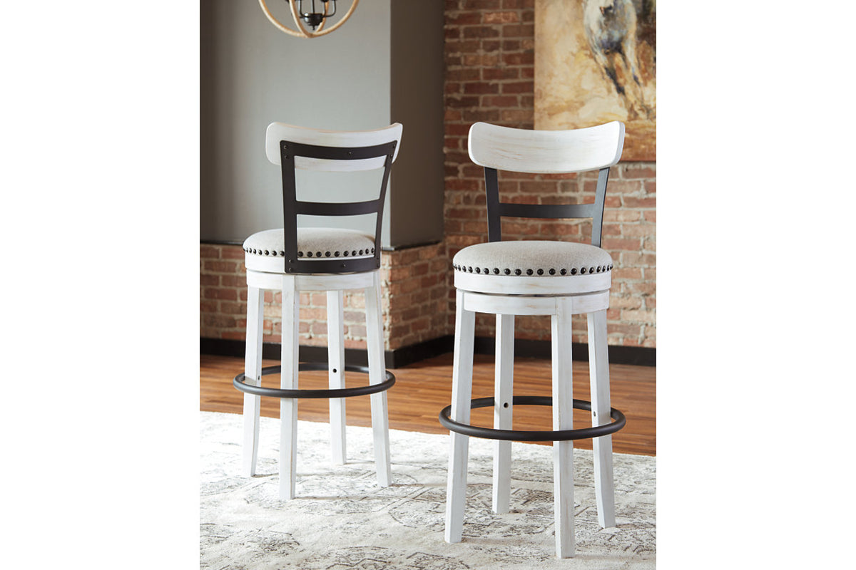 Valebeck White Bar Height Barstool from Ashley Furniture - Luna Furniture