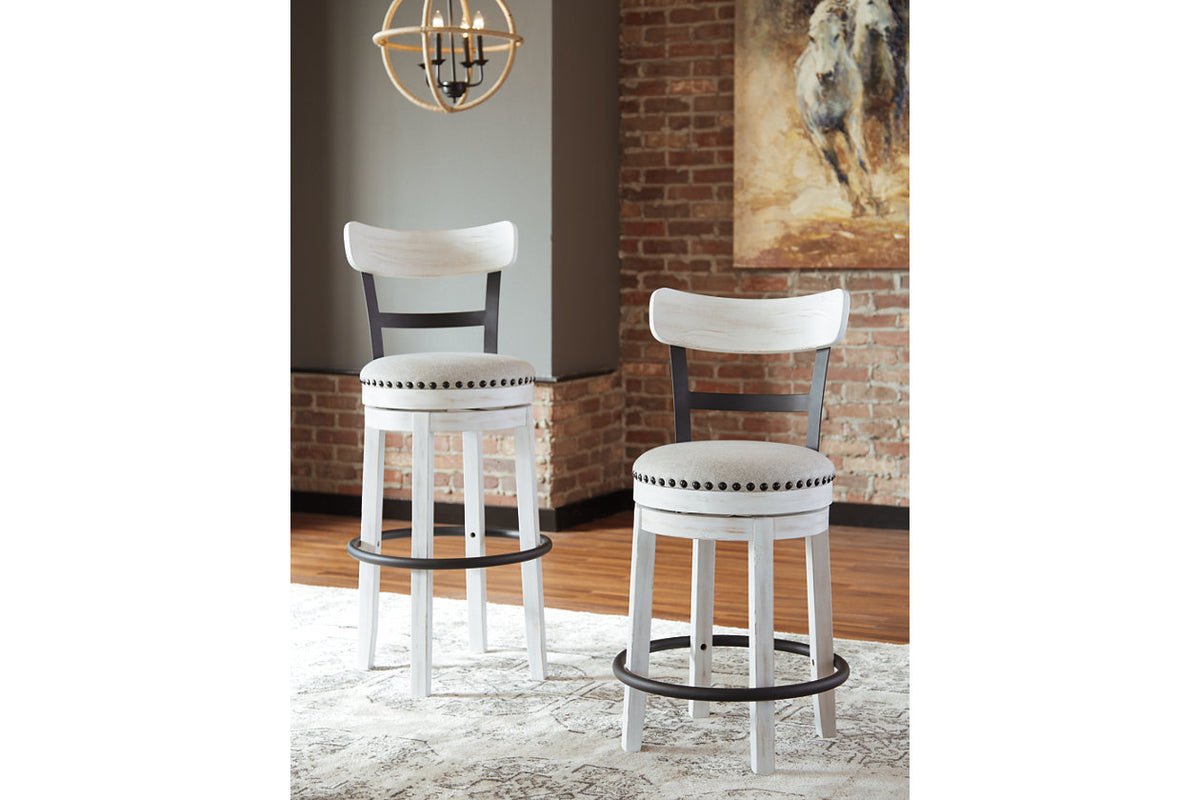 Valebeck White Bar Height Barstool from Ashley Furniture - Luna Furniture
