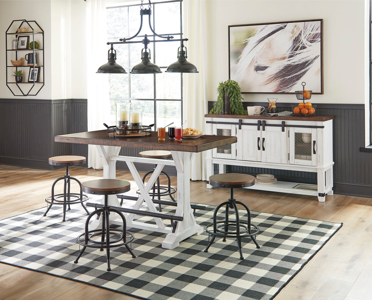 Valebeck White/Brown Counter Height Set from Ashley - Luna Furniture