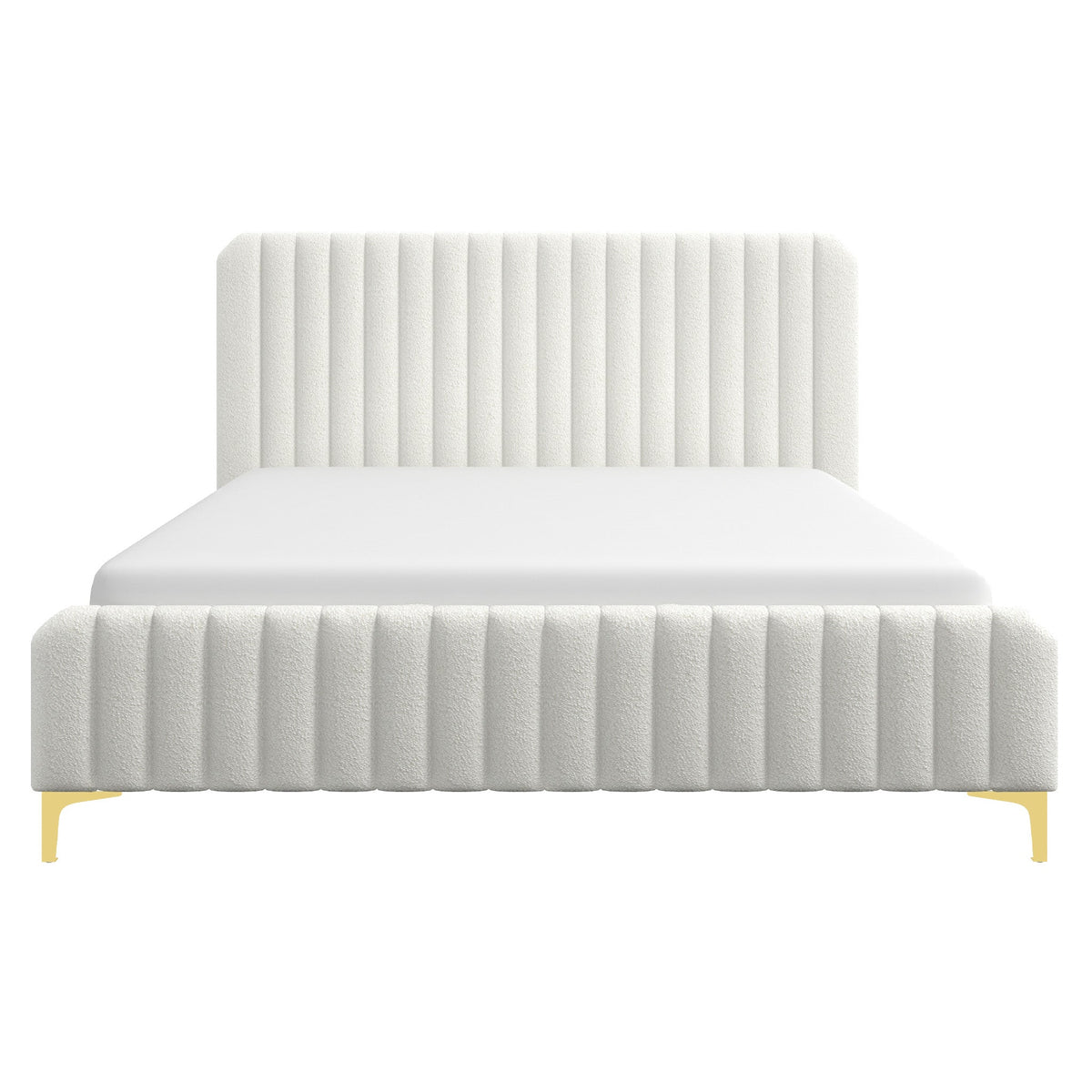 Valery Cream Queen Upholstered Platform Bed from Ashcroft Furniture - Luna Furniture