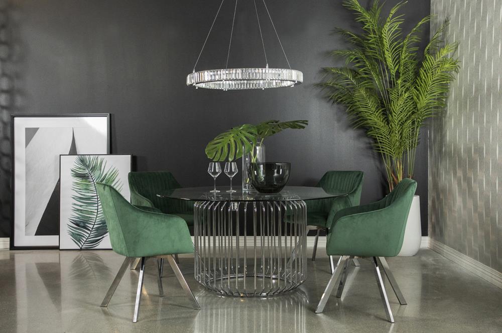 Veena Chrome Round Dining Table Base from Coaster - Luna Furniture