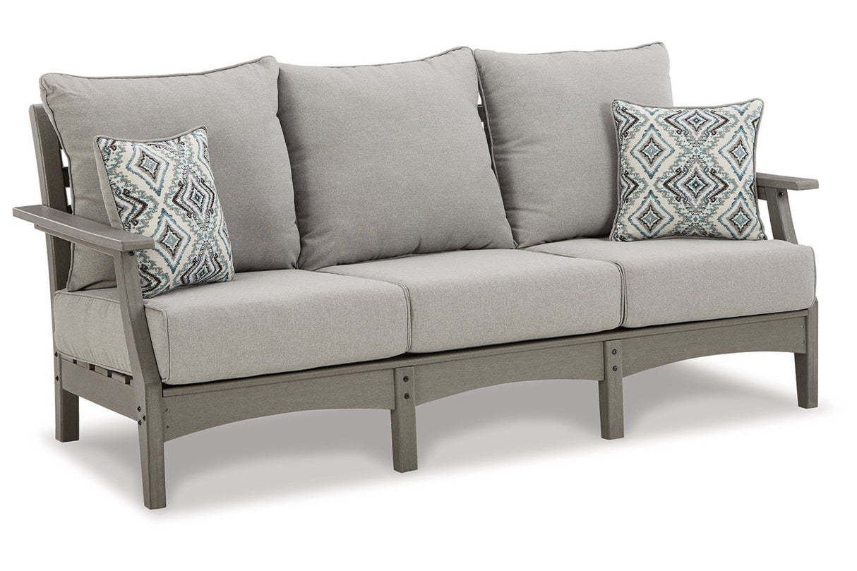 Visola Gray Outdoor Sofa with Cushion from Ashley - Luna Furniture