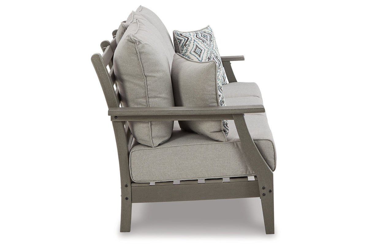 Visola Gray Outdoor Sofa with Cushion from Ashley - Luna Furniture