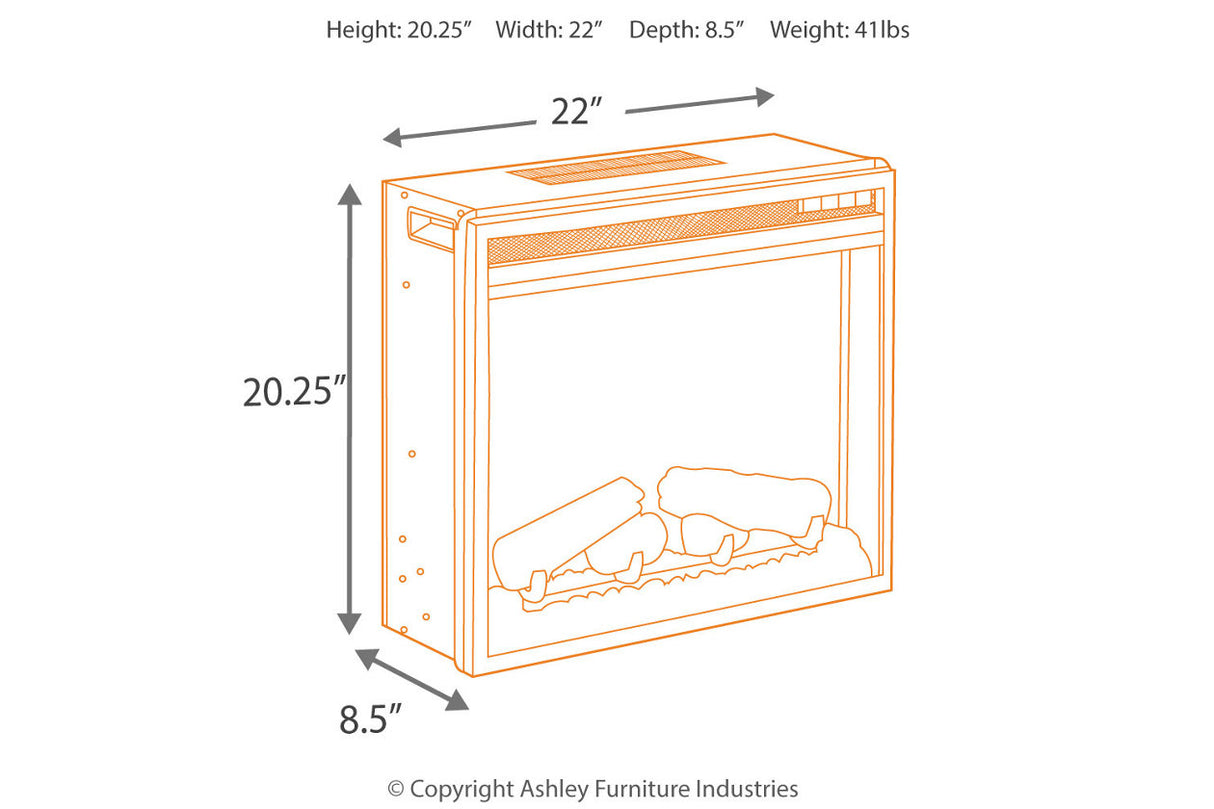 Entertainment Accessories Black Electric Fireplace Insert from Ashley - Luna Furniture