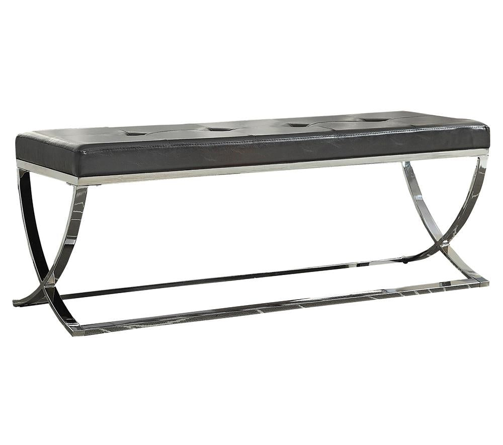 Walton Black Rectangle Upholstered Tufted Bench from Coaster - Luna Furniture